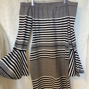 SugarLips Off the Shoulder Striped Dress